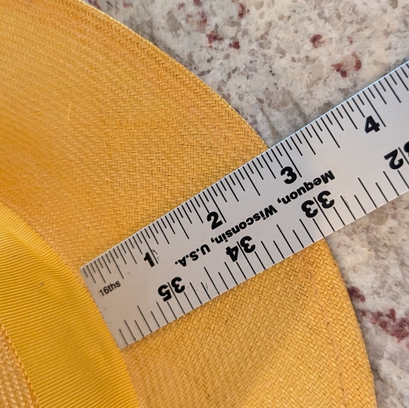 Vtg Liz Claiborne Yellow Straw Woven Fedora Summer Beach Sun Hat Natural - Picture 4 of 7